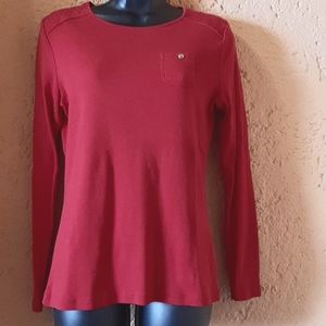Chaps size M, red long sleeved top
